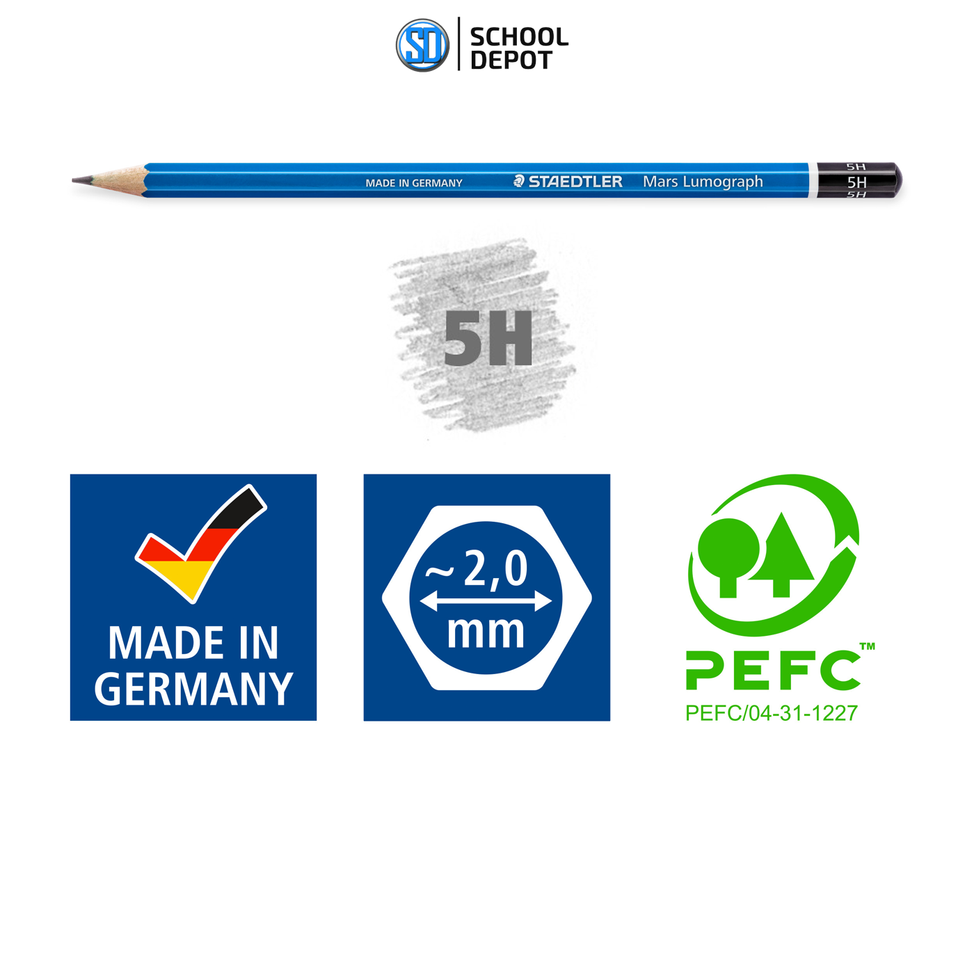 Staedtler Mars Lumograph Graphite Pencils 5H