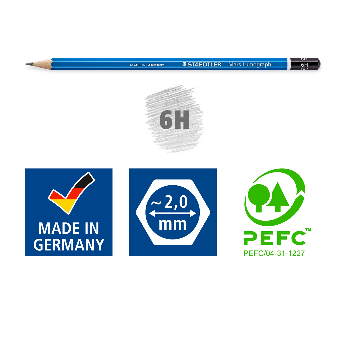 Staedtler Mars Lumograph Graphite Pencils 6H
