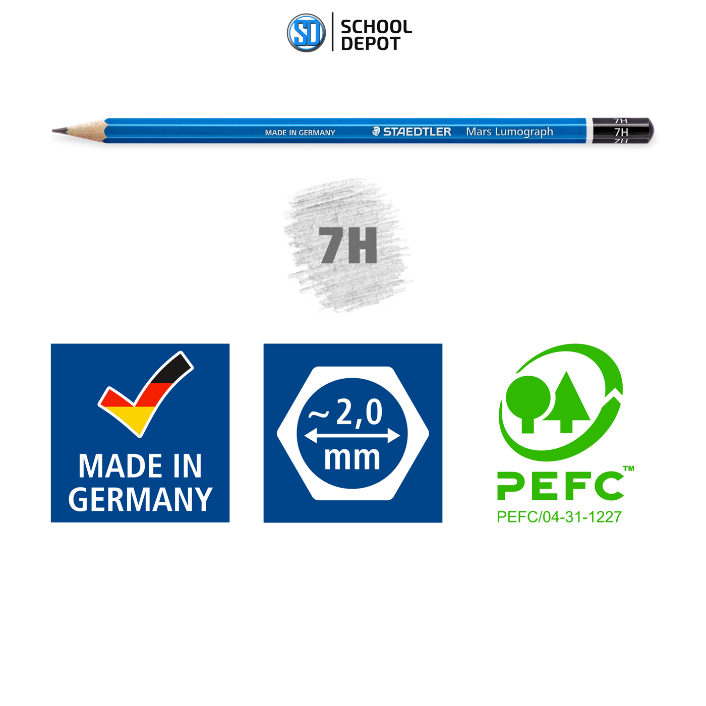 Staedtler Mars Lumograph Graphite Pencils 7H
