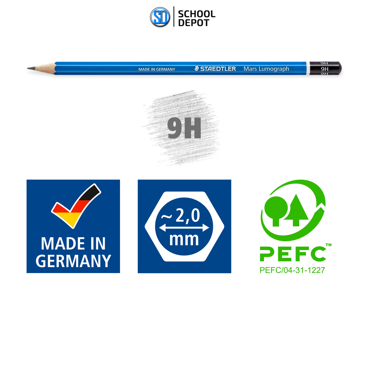 Staedtler Mars Lumograph Graphite Pencils 9H