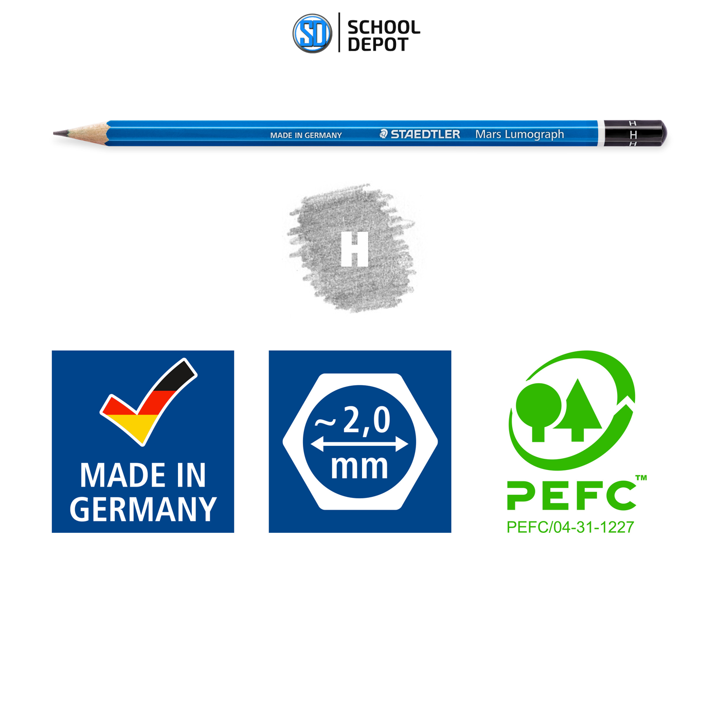 Staedtler Mars Lumograph Graphite Pencils H