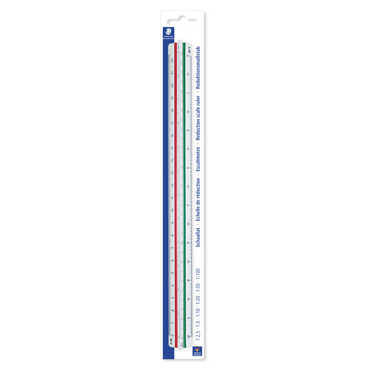 Triangular Reduction Scale Staedtler Mars Triangular Reduction Scale Rule 56198DINBK 300mm ...