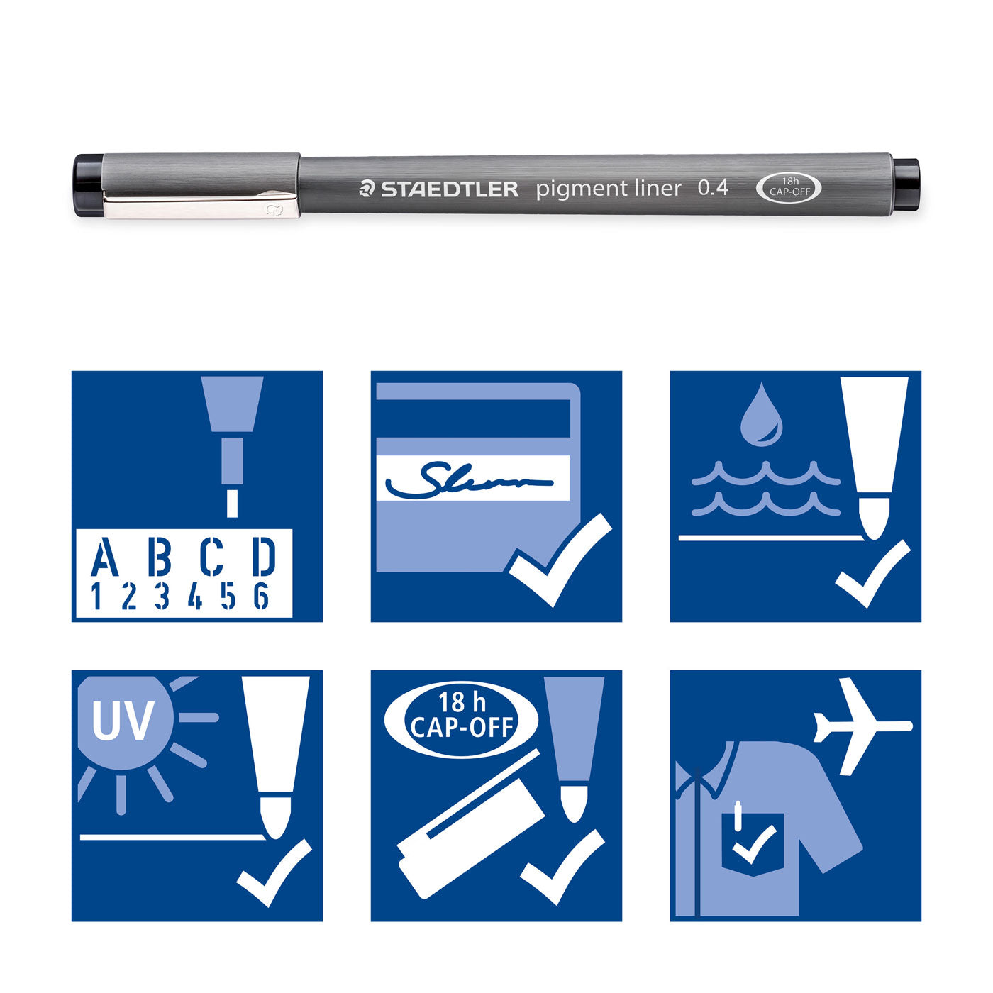 Staedtler Fineliner Pigment Ink Pen Marsgrapghic Black 0.4mm