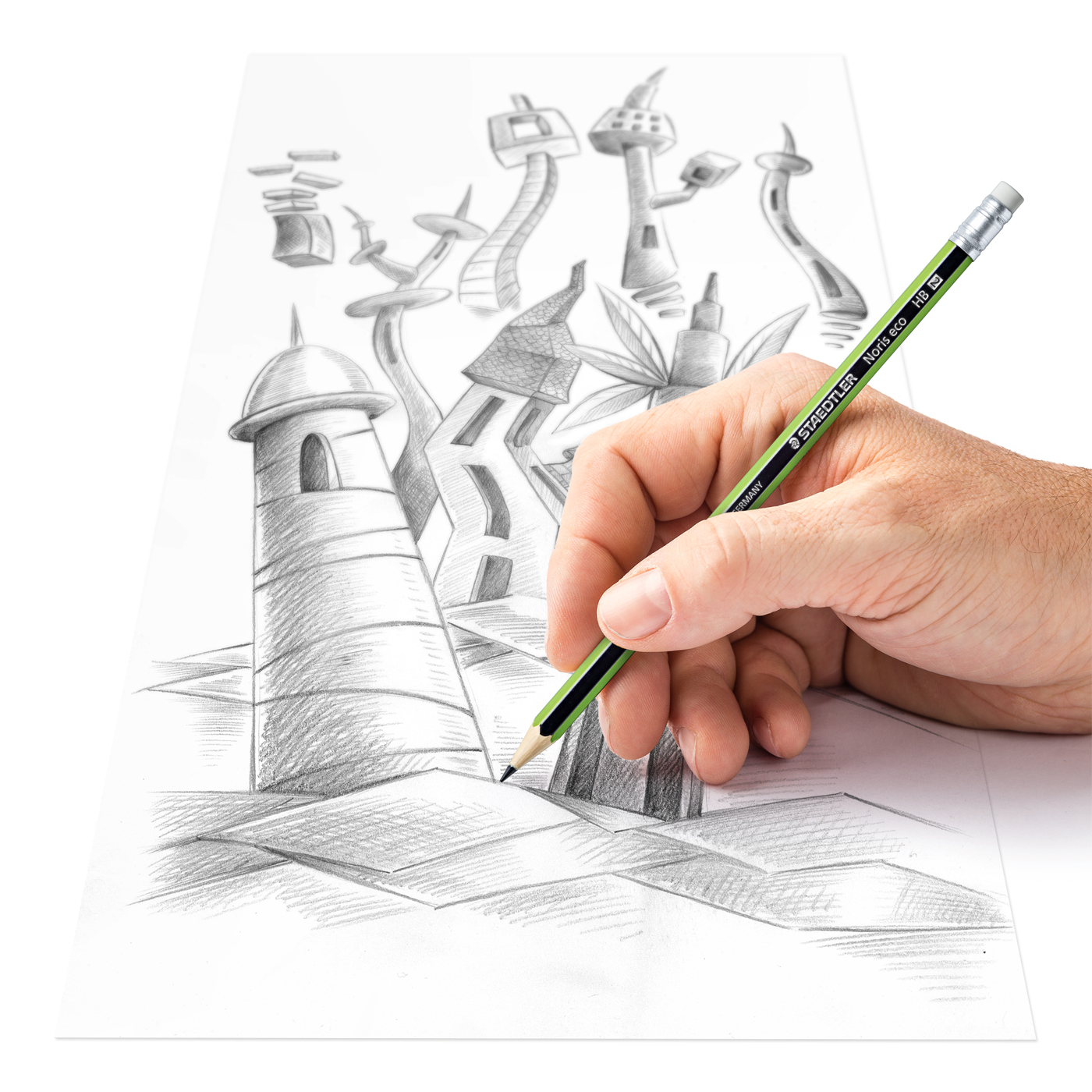 Staedtler Pencil Noris Eco with 182 30 Eraser Tip HB