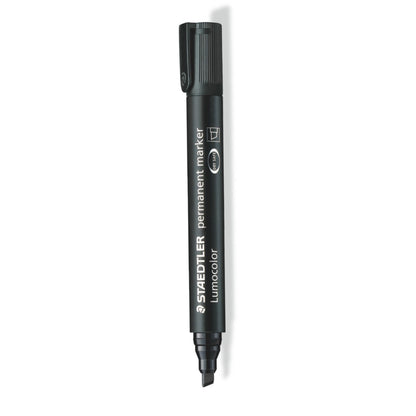 Staedtler Permanent Marker Lumocolor Chisel Tip, 2.00 - 5.00 MM - Black - School Depot NZ