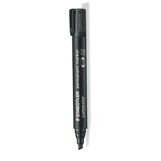 Staedtler Permanent Marker Lumocolor Chisel Tip, 2.00 - 5.00 MM - Black - School Depot NZ