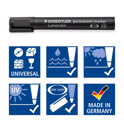 Staedtler Permanent Marker 350-9 Lumocolor Chisel Tip Black