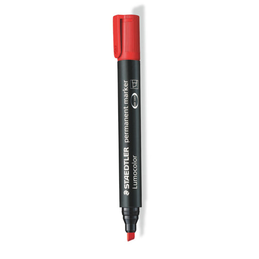 Staedtler Permanent Marker Chisel Tip, 2.00 - 5.00 MM - Red - School Depot NZ
