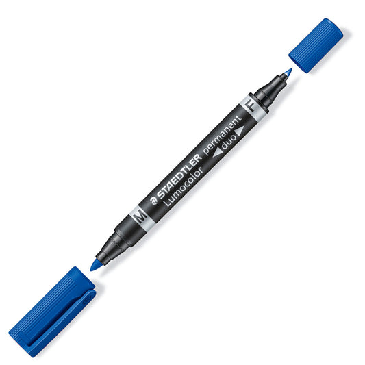 Staedtler Permanent Marker 348-3 Dual Bullet Tip 0.6mm/1.5mm Blue