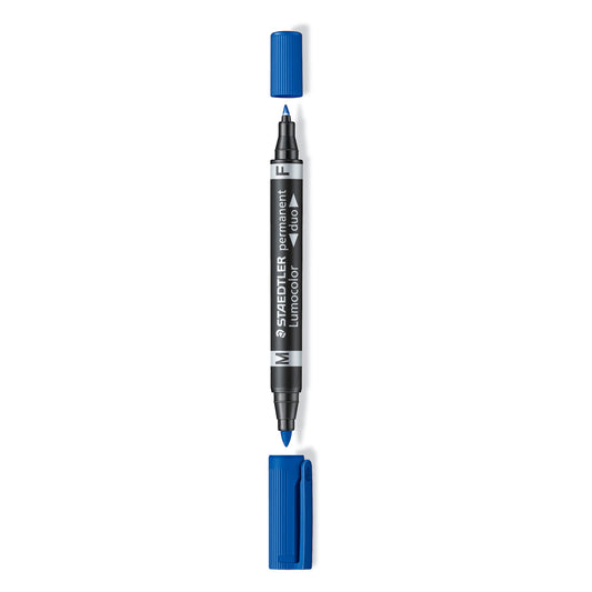 Staedtler Permanent Marker Dual Tip Bullet 0.6mm/1.5mm Blue