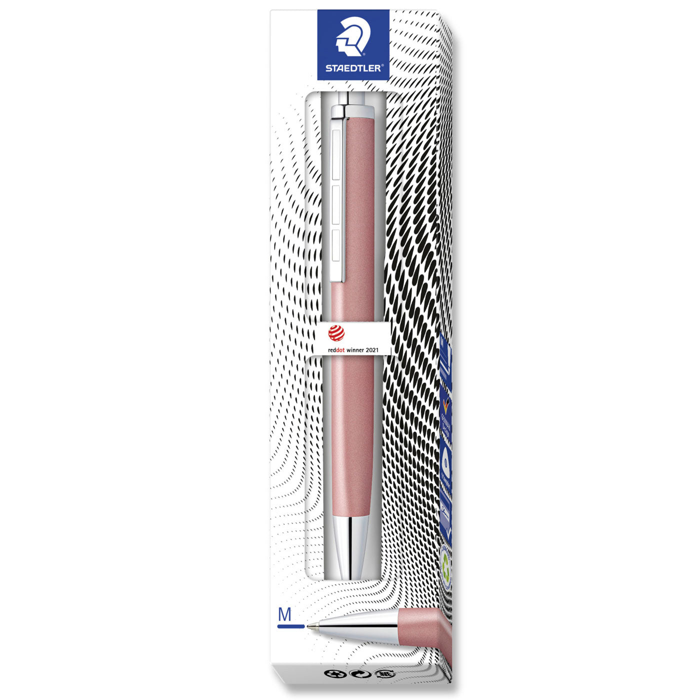 Staedtler Premium Ballpoint Pen Triplus 444 Medium Radiant Rose Barrel Blue Ink