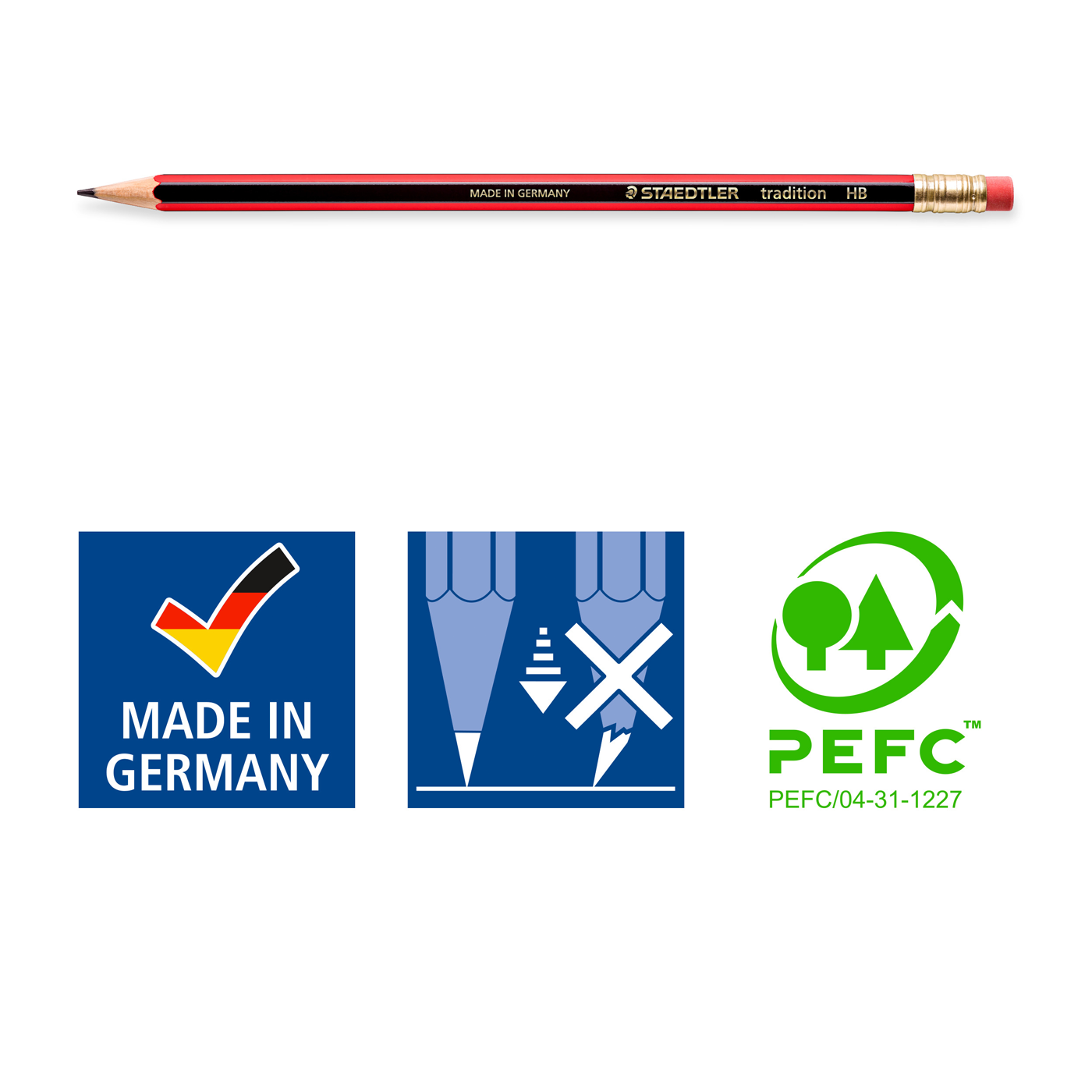Staedtler Tradition Graphite Pencil 112-HB With Eraser Tip HB