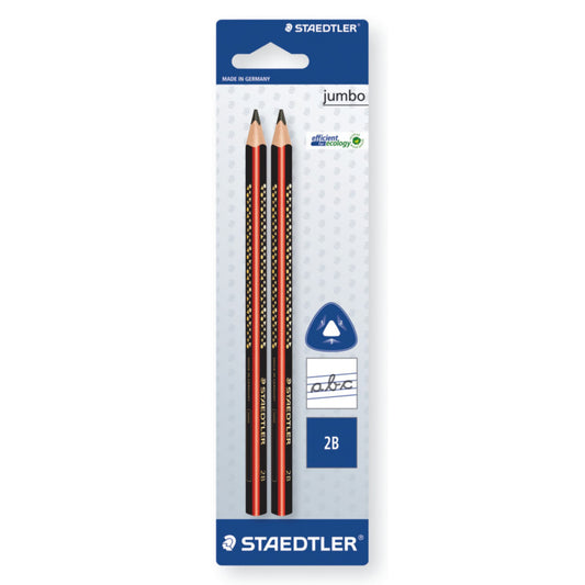 Staedtler Triangular Jumbo Pencil 2B - Twin Pack - School Depot NZ