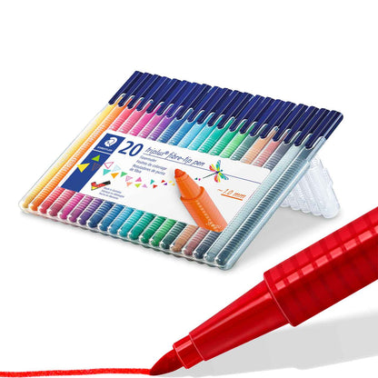 Staedtler Triplus Fibre-Tip Felt Pen Triangular Wallet of 20