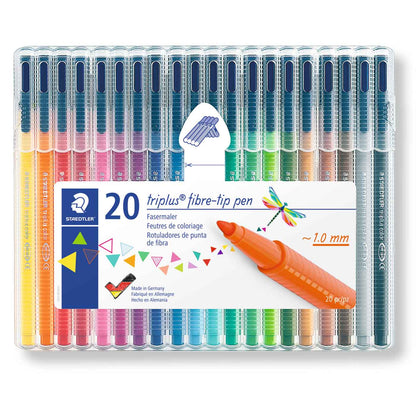 Staedtler Triplus Fibre-Tip Felt Pen Triangular Wallet of 20