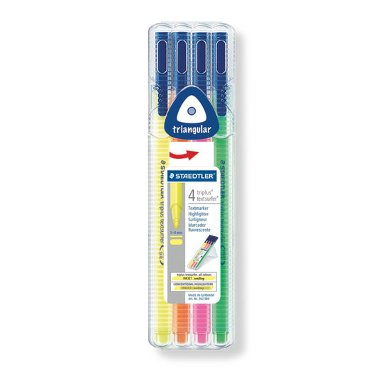 Staedtler Triangular Triplus Textsurfer Highlighter 4 Pack - School Depot NZ