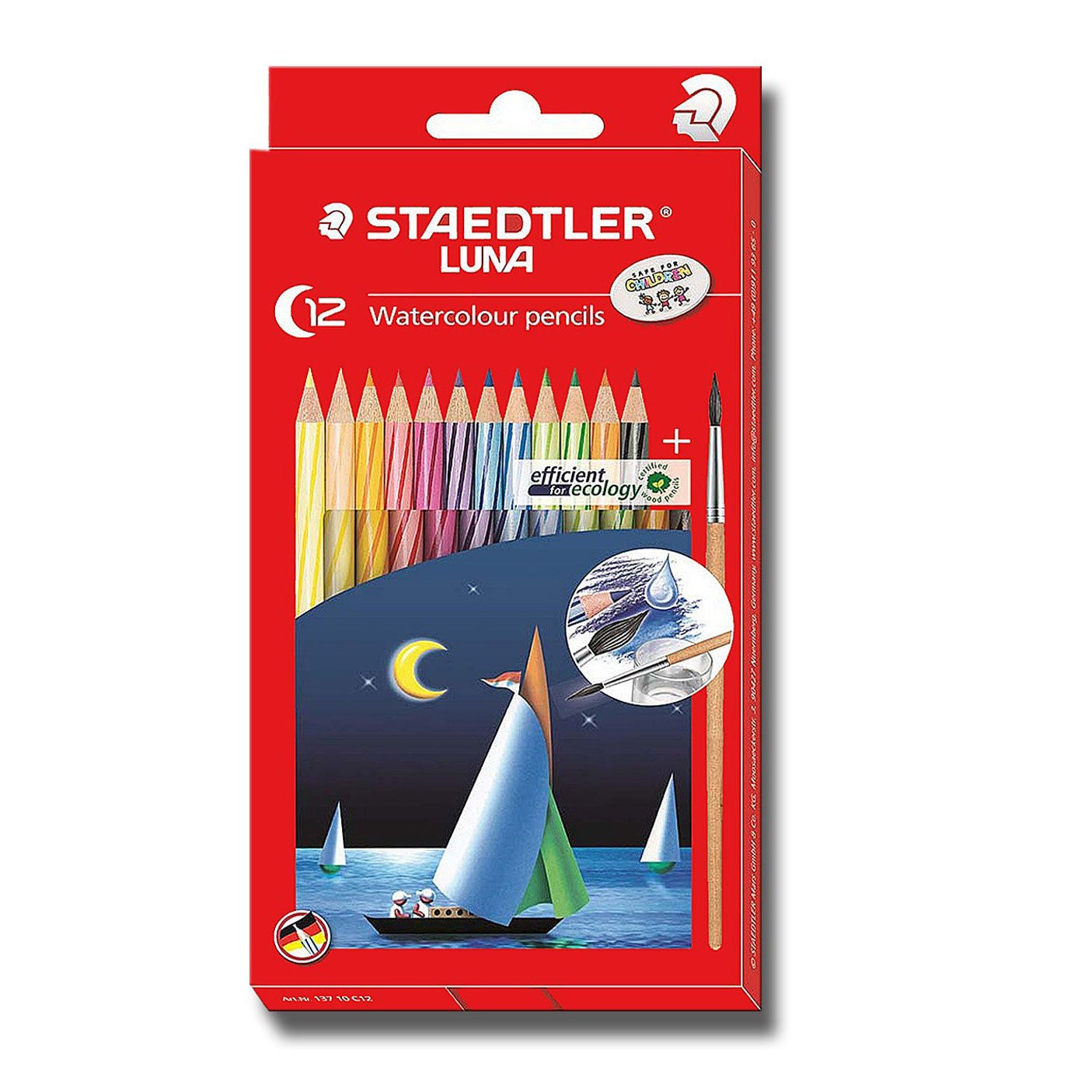 Staedtler Watercolour Pencils 12 Shades + Free Brush