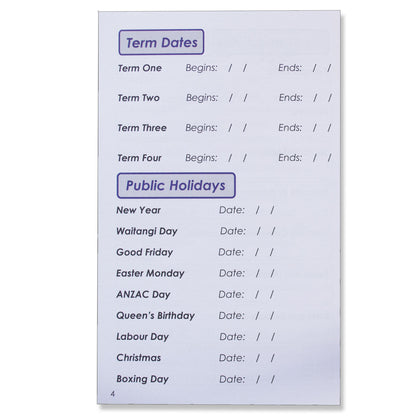 Students Diary Senior Level Reflections NZ Version Years 6 to 8 