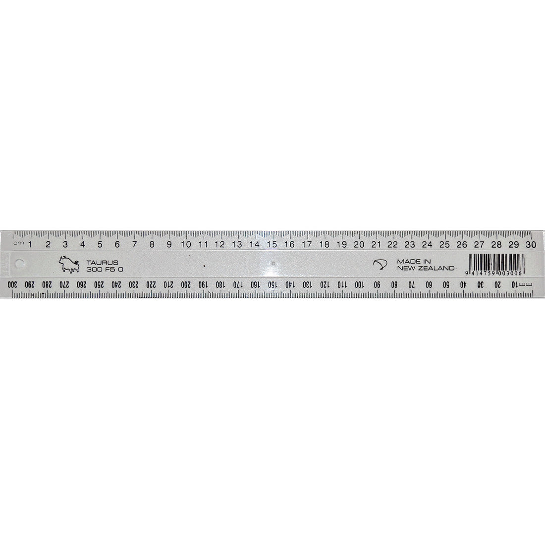 Taurus Ruler Clear Plastic 30cm โ School Depot NZ