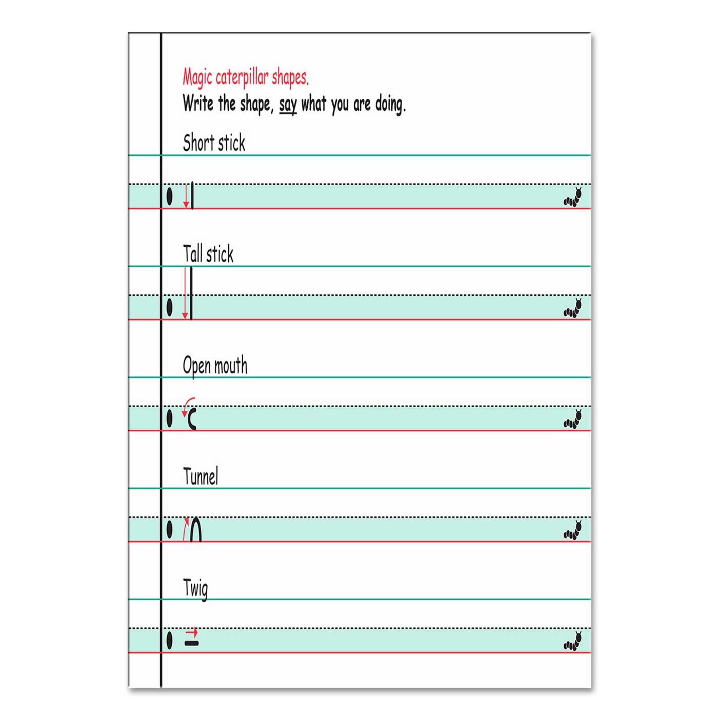 The Magic Caterpillar Writing Practice Book A5