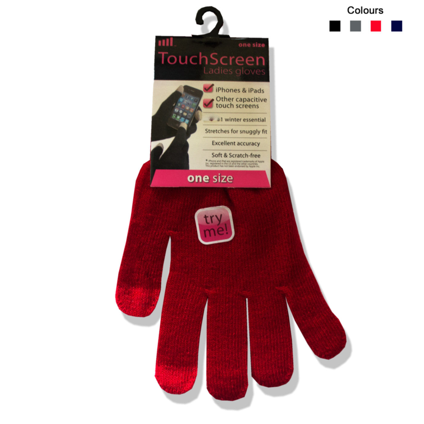 Touchscreen Gloves Women Red