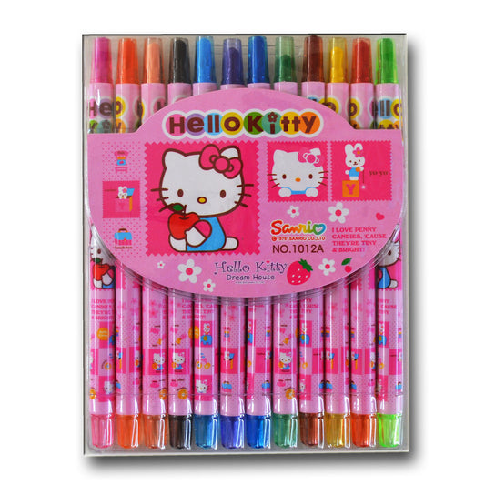 Hello Kitty Twistable Crayons Full Length 16.5cm 12 Shades