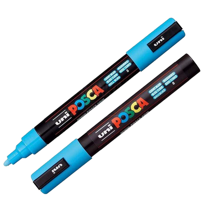 Uni Posca Marker 1.8-2.5mm Medium Tip Light Blue PC-5M