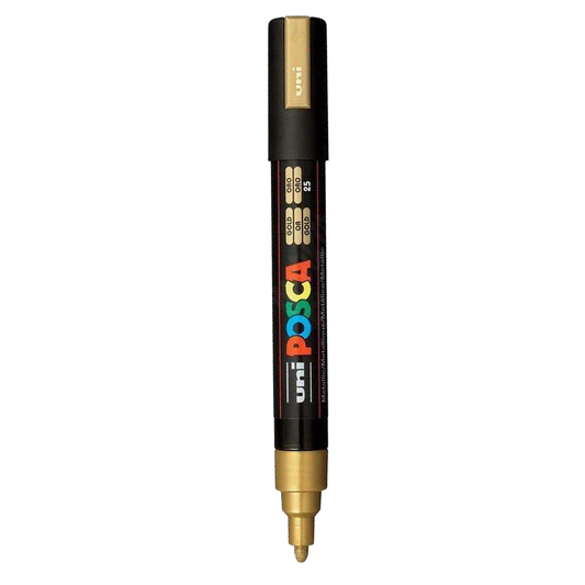 Uni Posca Marker 1.8-2.5mm Medium Tip Gold PC-5M