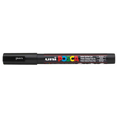 Uni Posca Paint Marker Fine 0.9-1.3mm Bullet Black PC-3M