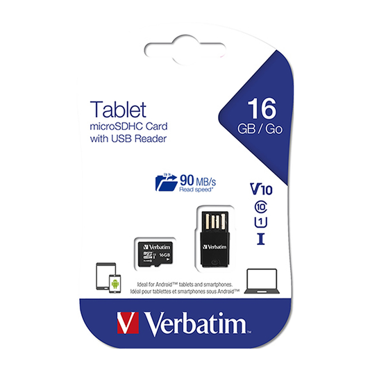 Verbatim Micro SD Card SDHC With USB Reader 16GB