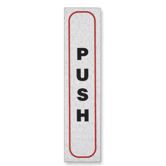 Information Sign "PUSH" 17 x 4 cm Vertical [Self-Adhesive]