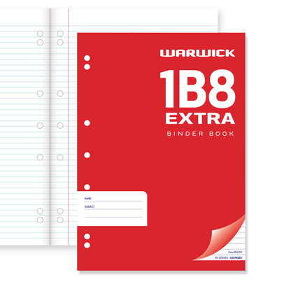 WARWICK EXERCISE BOOK 1B8 64 LEAF A4 PUNCHED RULED 7MM
