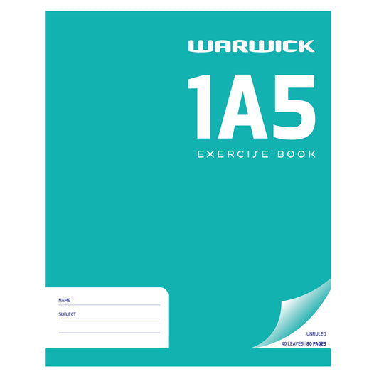 WARWICK EXERCISE BOOK 1A5 UNRULED 255 X 205 MM 40 LEAF