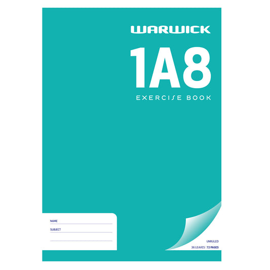 WARWICK EXERCISE BOOK 1A8 36 LEAF A4 UNRULED