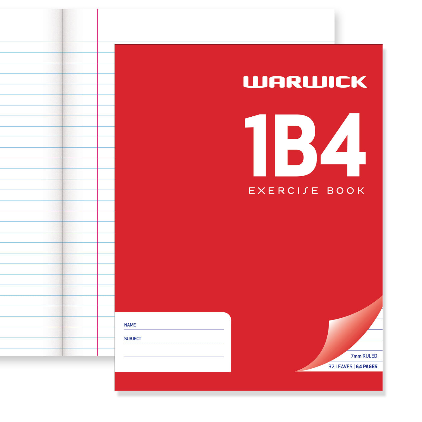 WARWICK EXERCISE BOOK 1B4 32 LEAF RULED 7MM 230X180MM