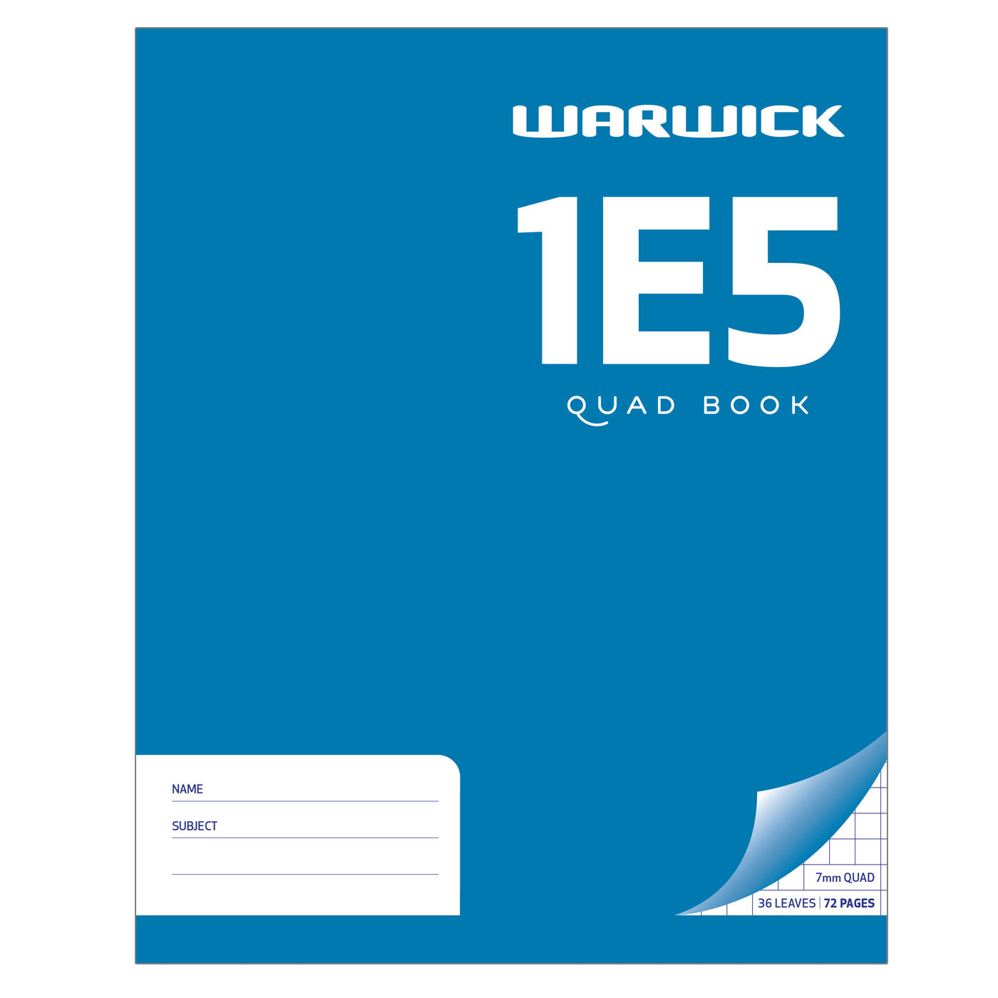 WARWICK EXERCISE BOOK 1E5 36 QUAD 7MM 255X205MM