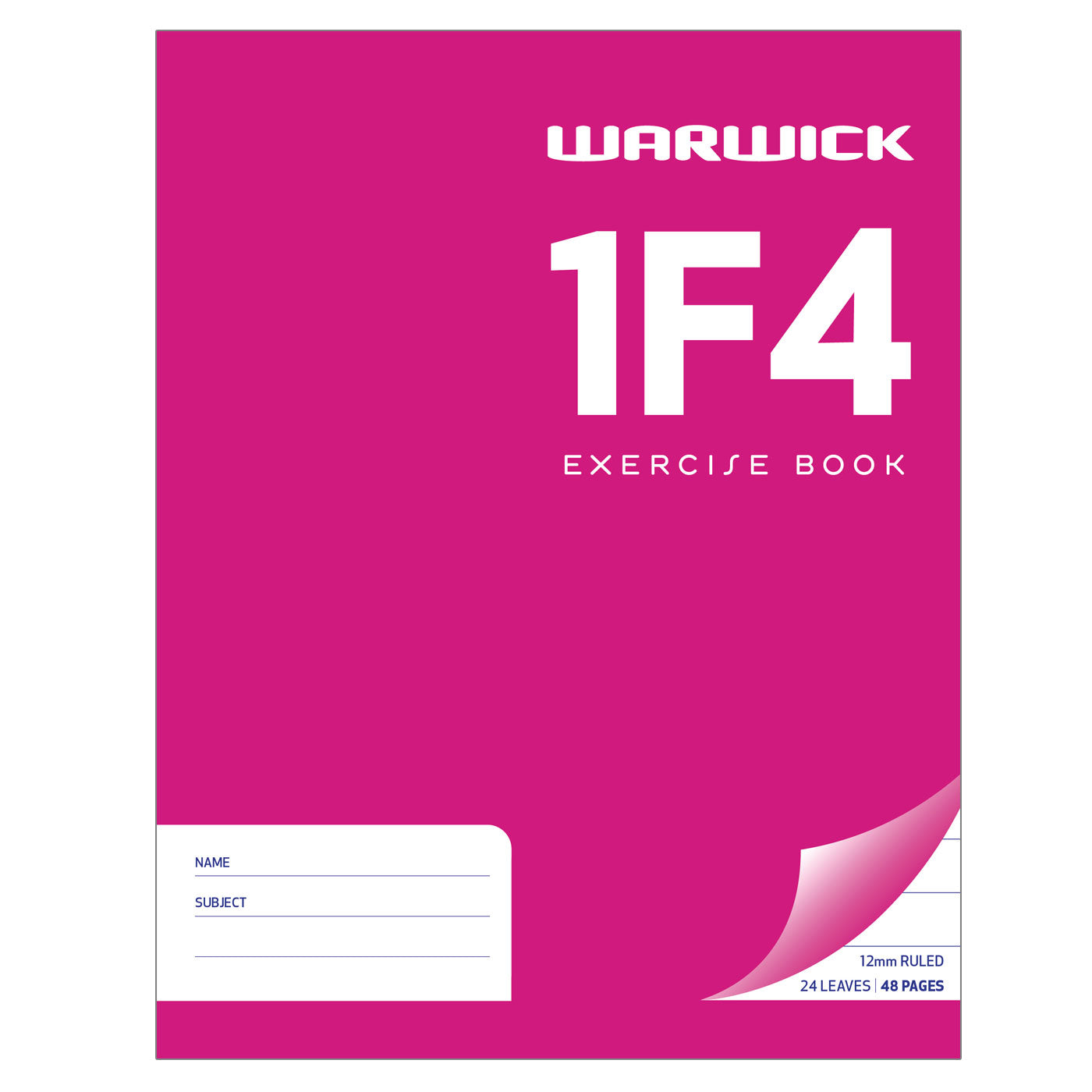 WARWICK EXERCISE BOOK 1F4 24 LEAF RULED 12MM 230X180MM