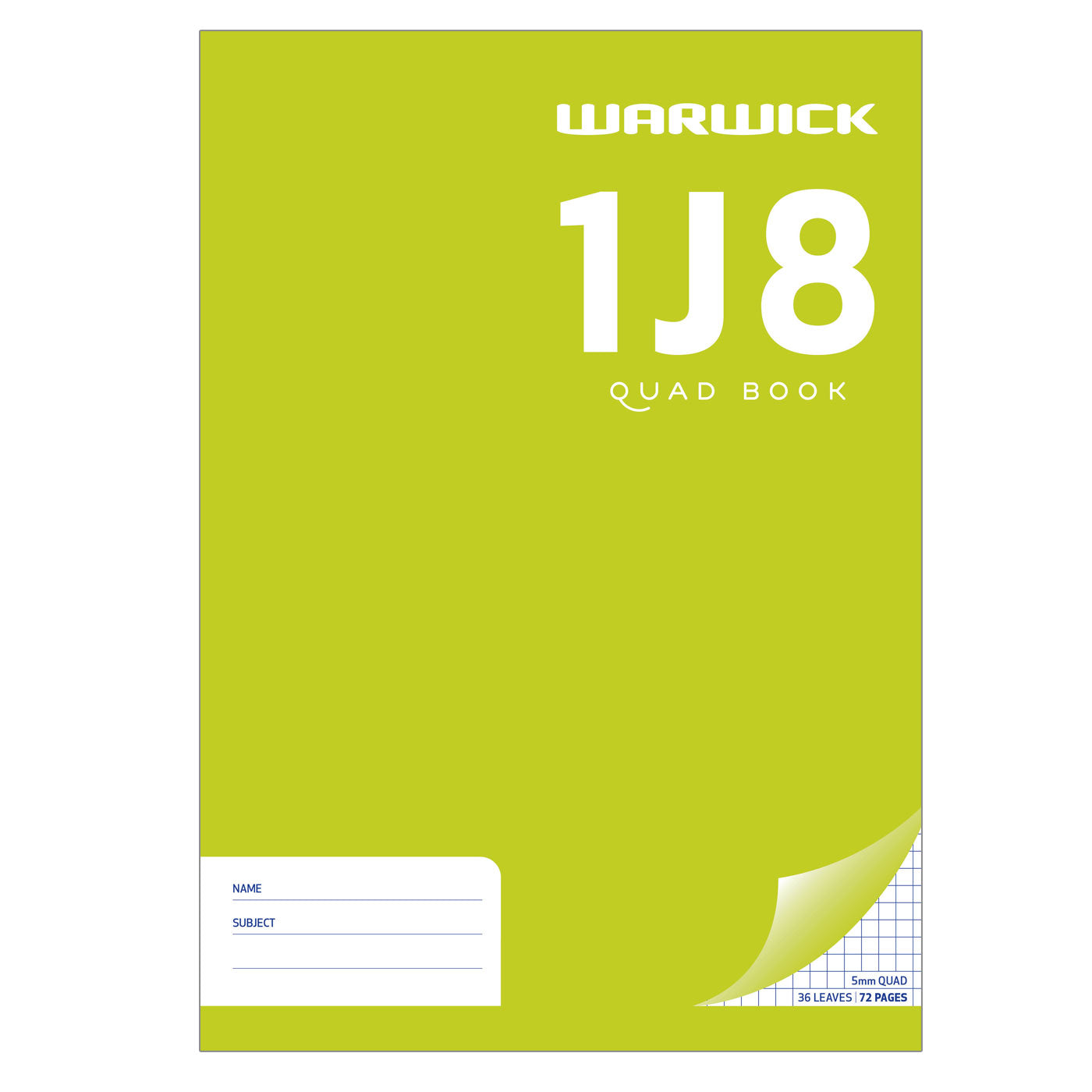 Warwick 1J8 Exercise Book Quad 5 mm A4 36 Leaf