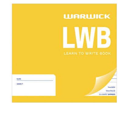 WARWICK LEARN TO WRITE LWB 32 LEAF DASHED 7MM RULED 14MM 198X210MM