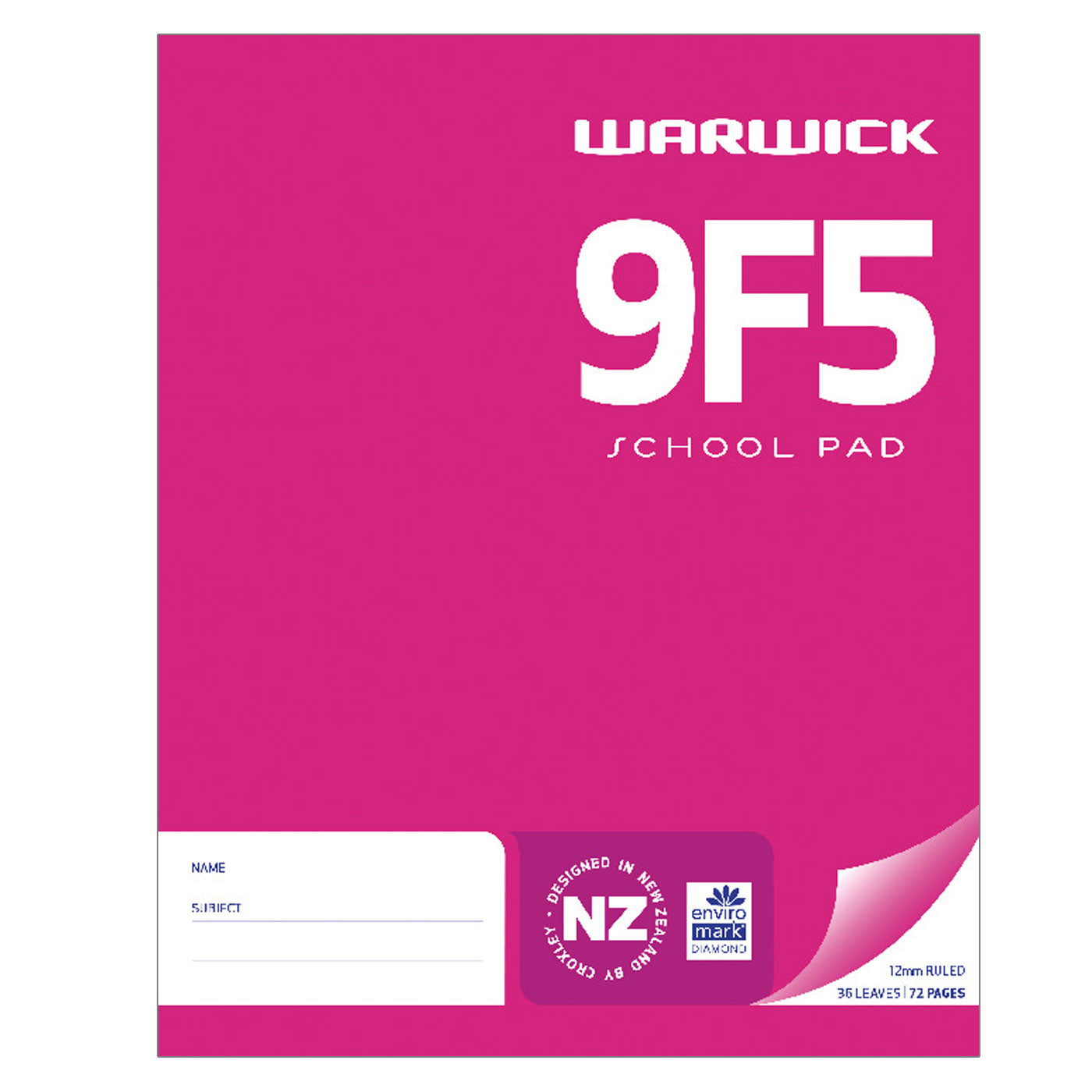 WARWICK PAD 9F5 SCHOOL 36 LEAF RULED 12MM 255X205MM