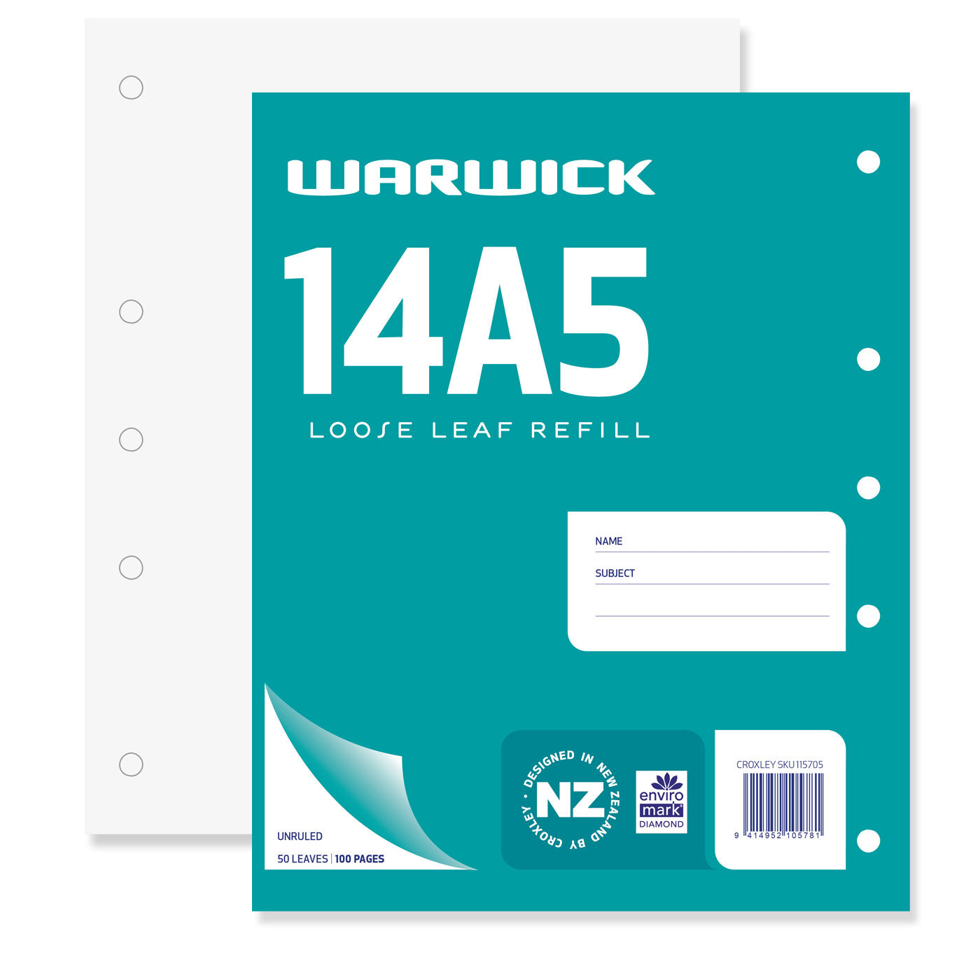WARWICK REFILL 14A5 LOOSE LEAF UNRULED 50 LEAF 255X205MM