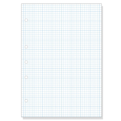 Warwick 14J8 A4 Graph Loose Leaf Refill 5mm Quad 40 Leaves Page View