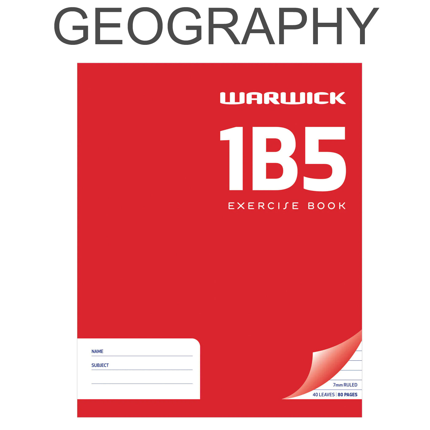 Warwick 1B5 Exercise Book Ruled 7mm 40 Leaf