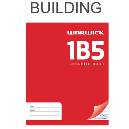 Warwick 1B5 Exercise Book Ruled 7mm 40 Leaf