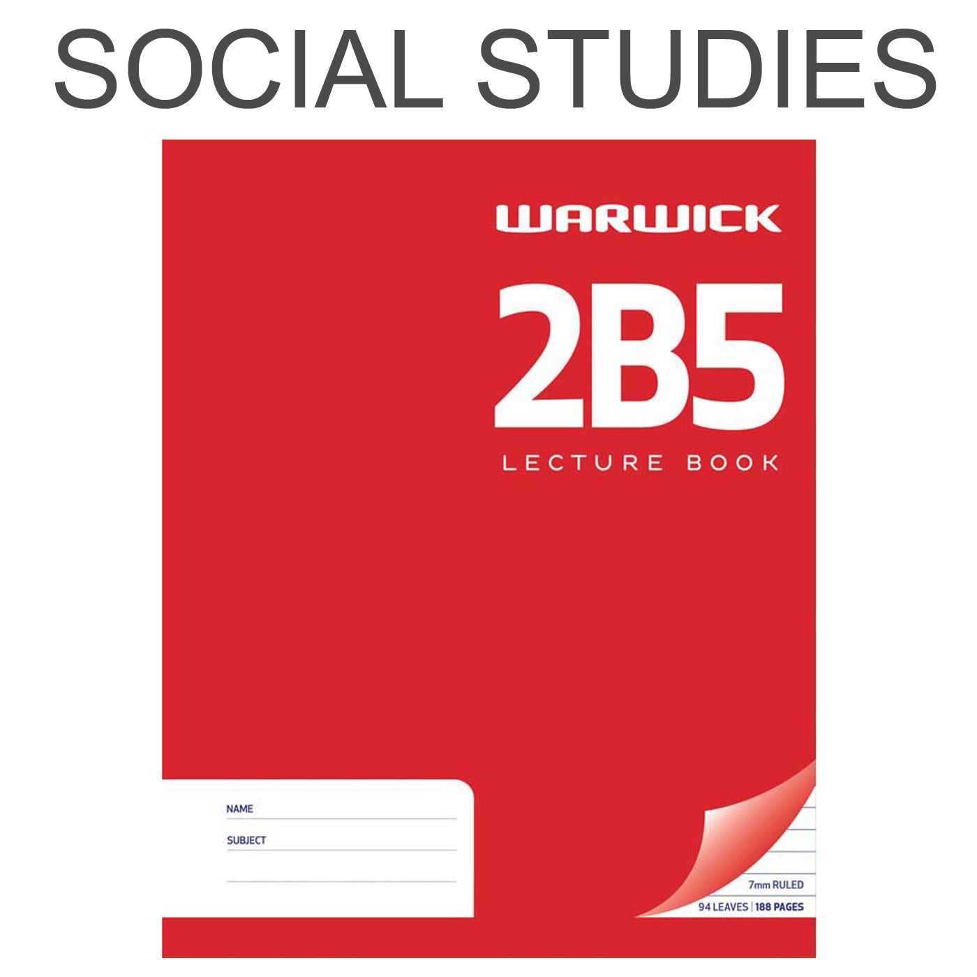 Warwick 2B5 Lecture Book Hardcover 94 Leaf Ruled 7 mm 255 x 205mm