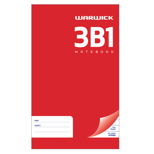 Warwick 3B1 Notebook 32 Leaf Ruled 7 mm
