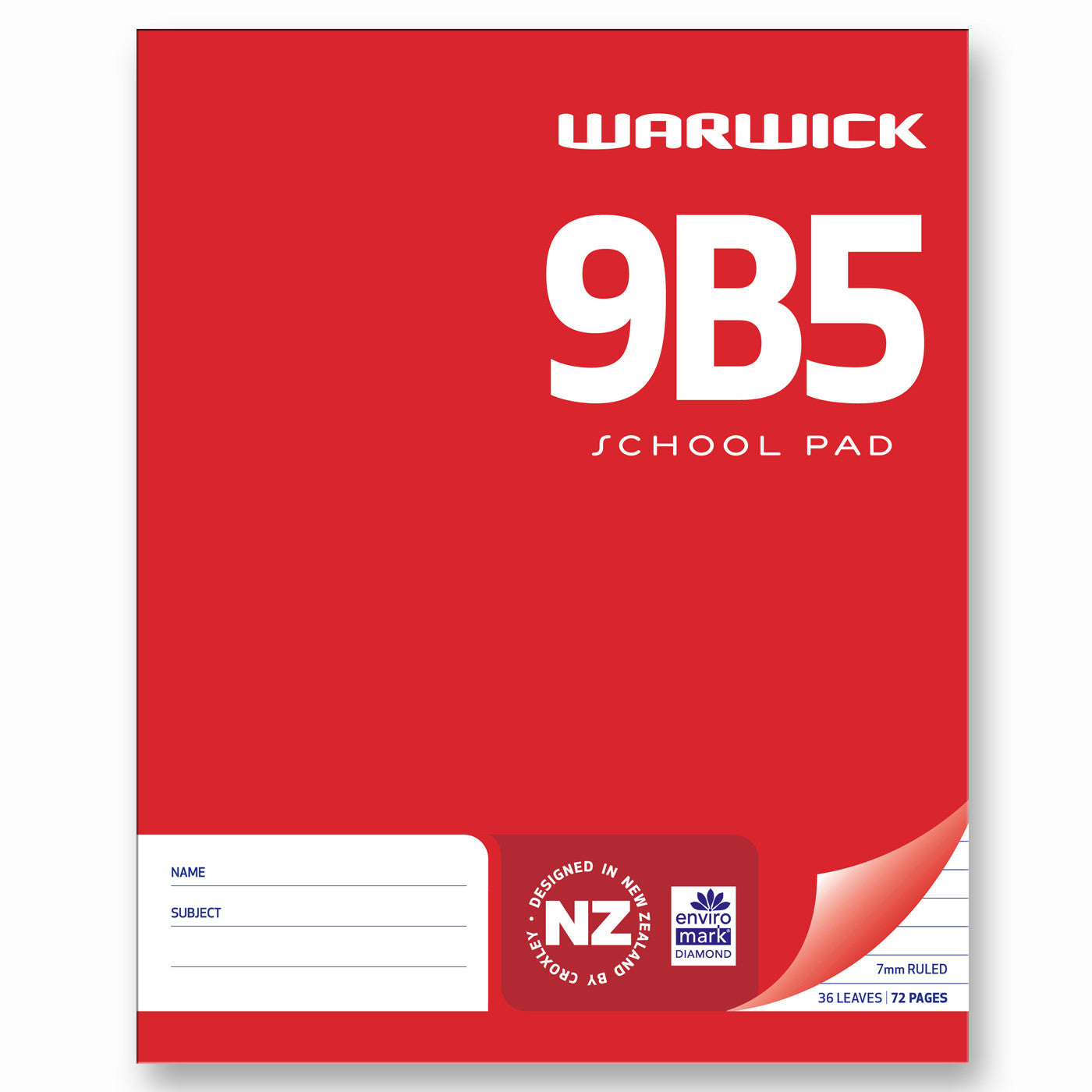 Warwick 9B5 School Pad 7 mm Ruled 36 Leaves