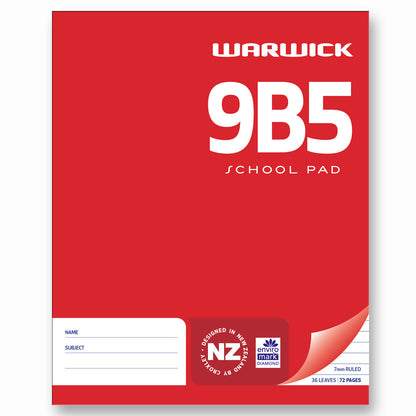 Warwick 9B5 School Pad 7 mm Ruled 36 Leaves