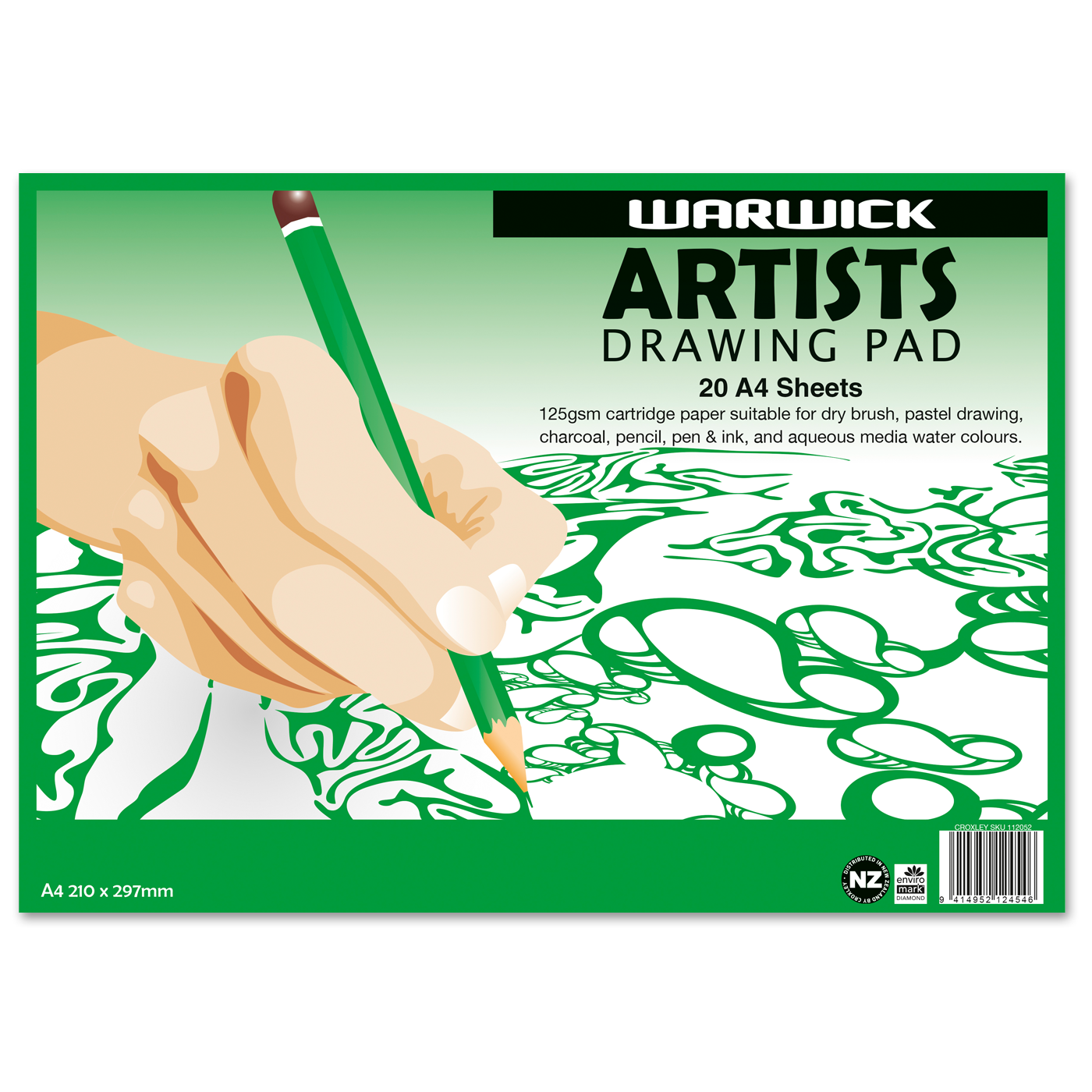 Warwick Artists Drawing Pad A4 20 Leaf 125gsm