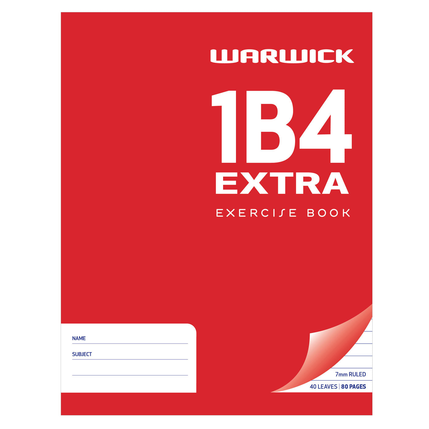 Warwick Exercise Book 1B4 Extra 40 Leaf Ruled 7 mm